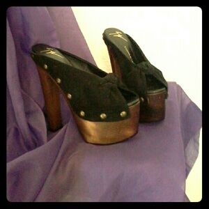 Giuseppe Zanotti Stylish Black and Brown Platform Heels